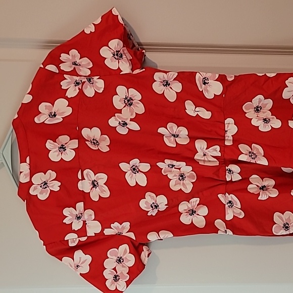Jcrew red flower size 0 dress - Picture 7 of 8